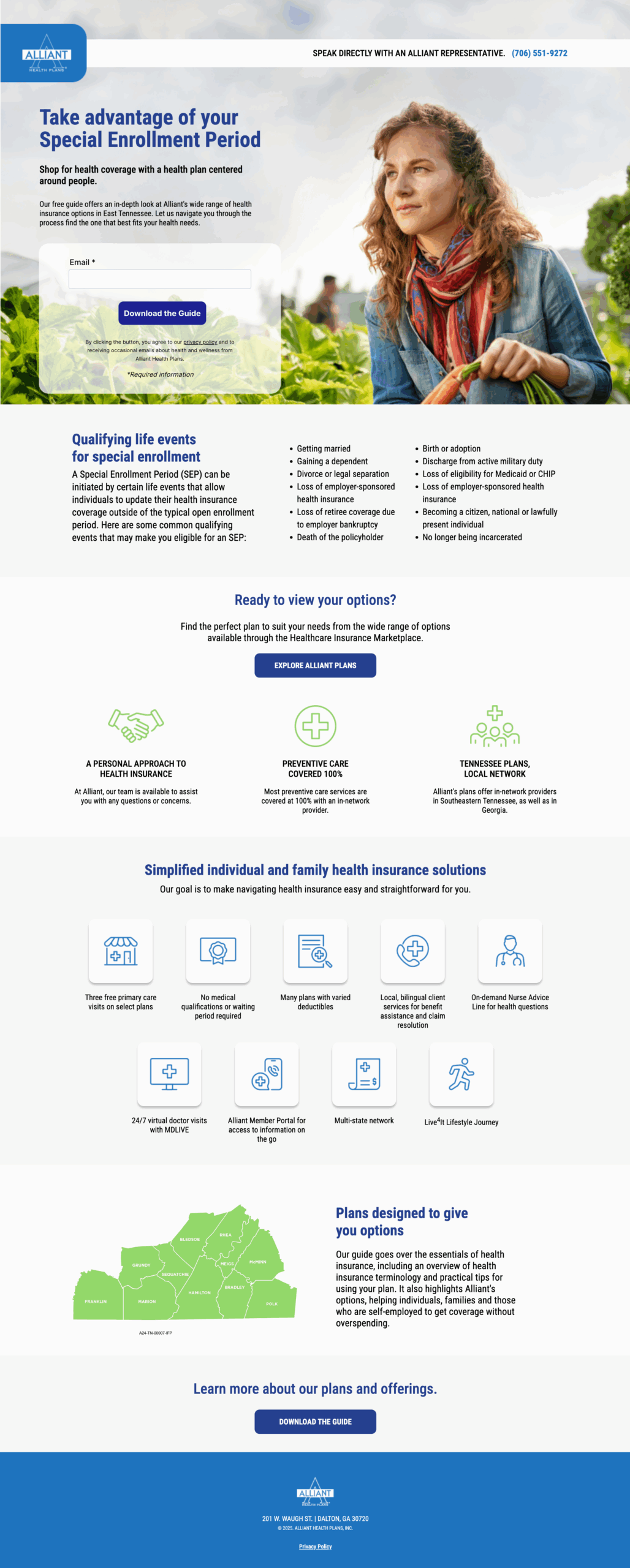 image of landing page